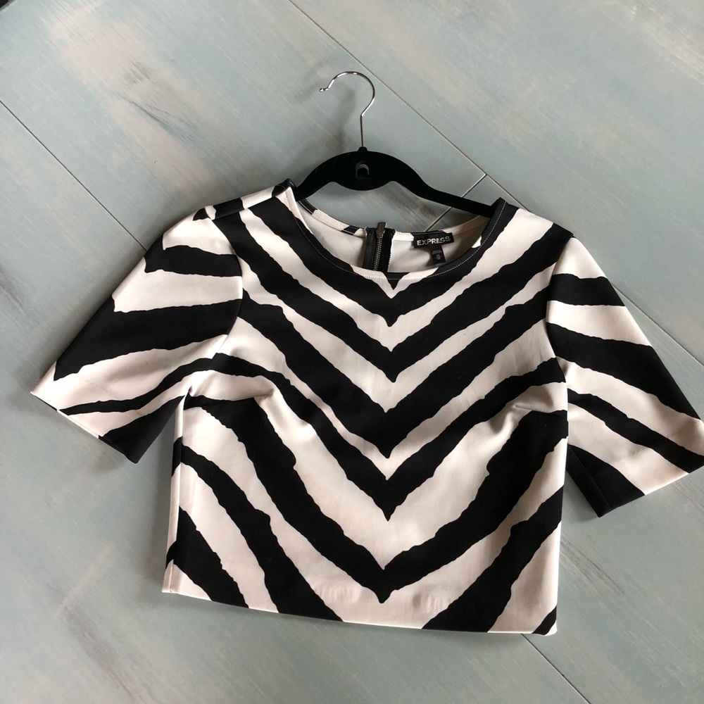 Express crop top XS zebra print